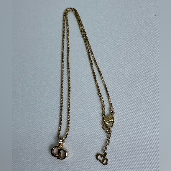 Christian Dior Gold Necklace with Logo Pendant - Picture 5 of 11